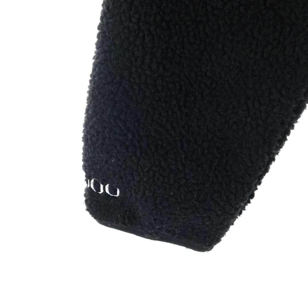 GX1000(ジーエックスセン) マルチポケット ロゴデザインジップアップ ボアジャケット ブラック