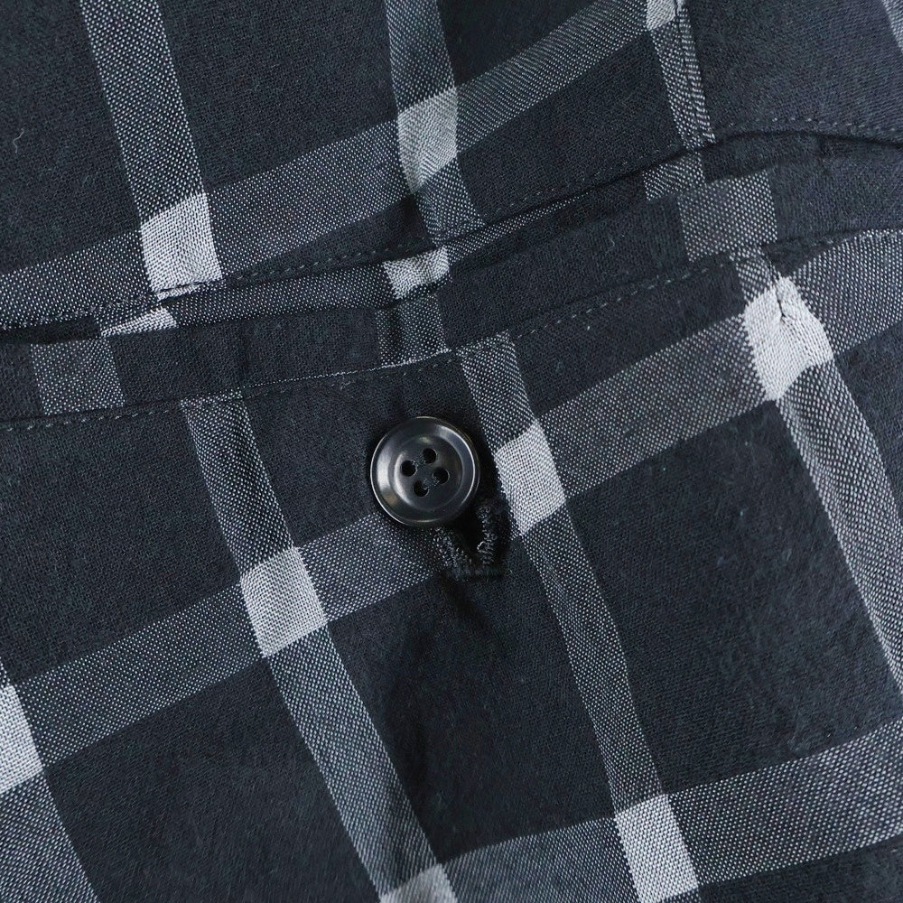 Y's(ワイズ) COTTON CUPRO PLAID PANTS コットンキュプラ チェック柄 サルエルパンツ ブラック レディース YD-P27-021