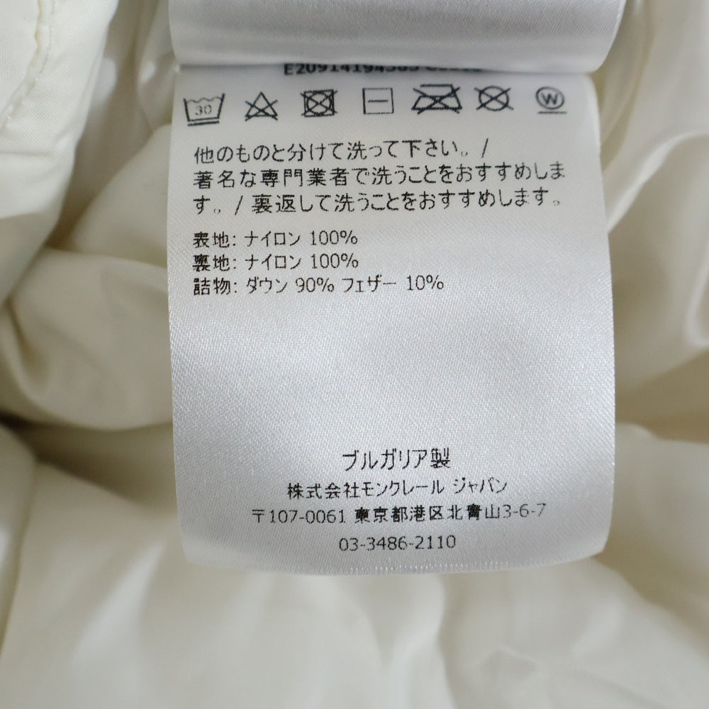 MONCLER(モンクレール) 19AW MONTCLA モンクラ ロゴエンブロイダリー フーデッド ジップアップ ナイロン ダウンジャケット ホワイト E20914194385