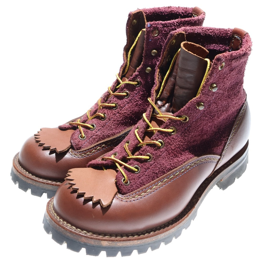Wesco(ウエスコ) CUSTOM JOBMASTER カスタム ジョブマスター レザー切替スウェードハイカットブーツ ブラウン/ボルドー BRPURP107100