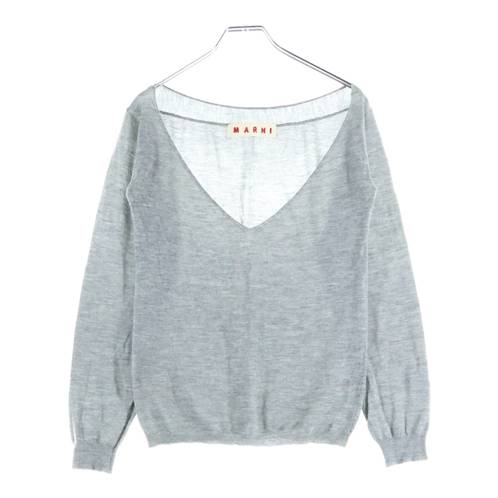 MARNI(マルニ) カシミヤ Vネック ニット セーター グレー レディース