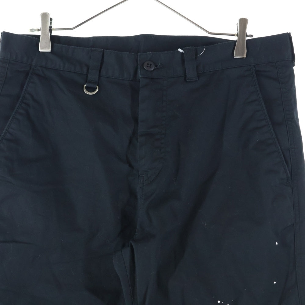 UNIFORM EXPERIMENT(ユニフォームエクスペリメント) 21SS CARROT FIT DRIPPING CHINO PANTS ペイントドリッピングチノパンツ ブラック UE-210026