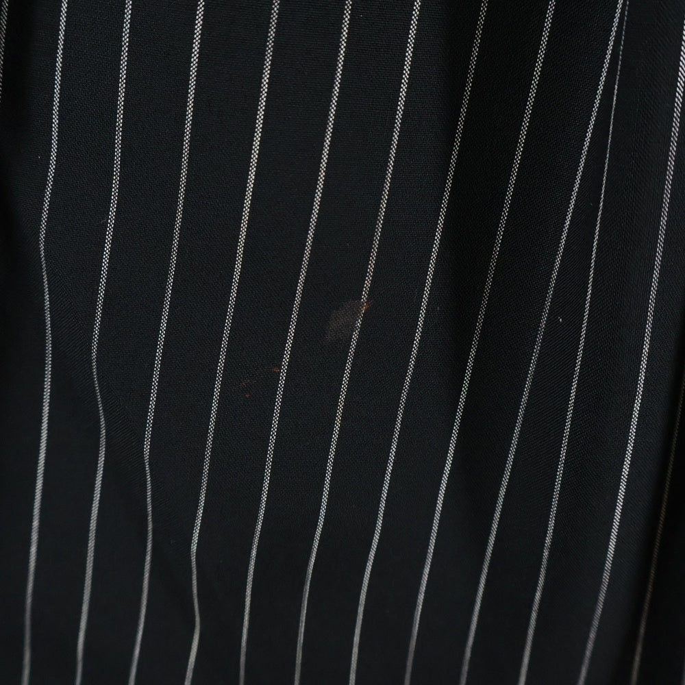 BED J.W. FORD(ベッドフォード) 20SS カットオフ デザイン 2タック ストライプ パンツ ブラック 20SS‐B‐PT02‐2