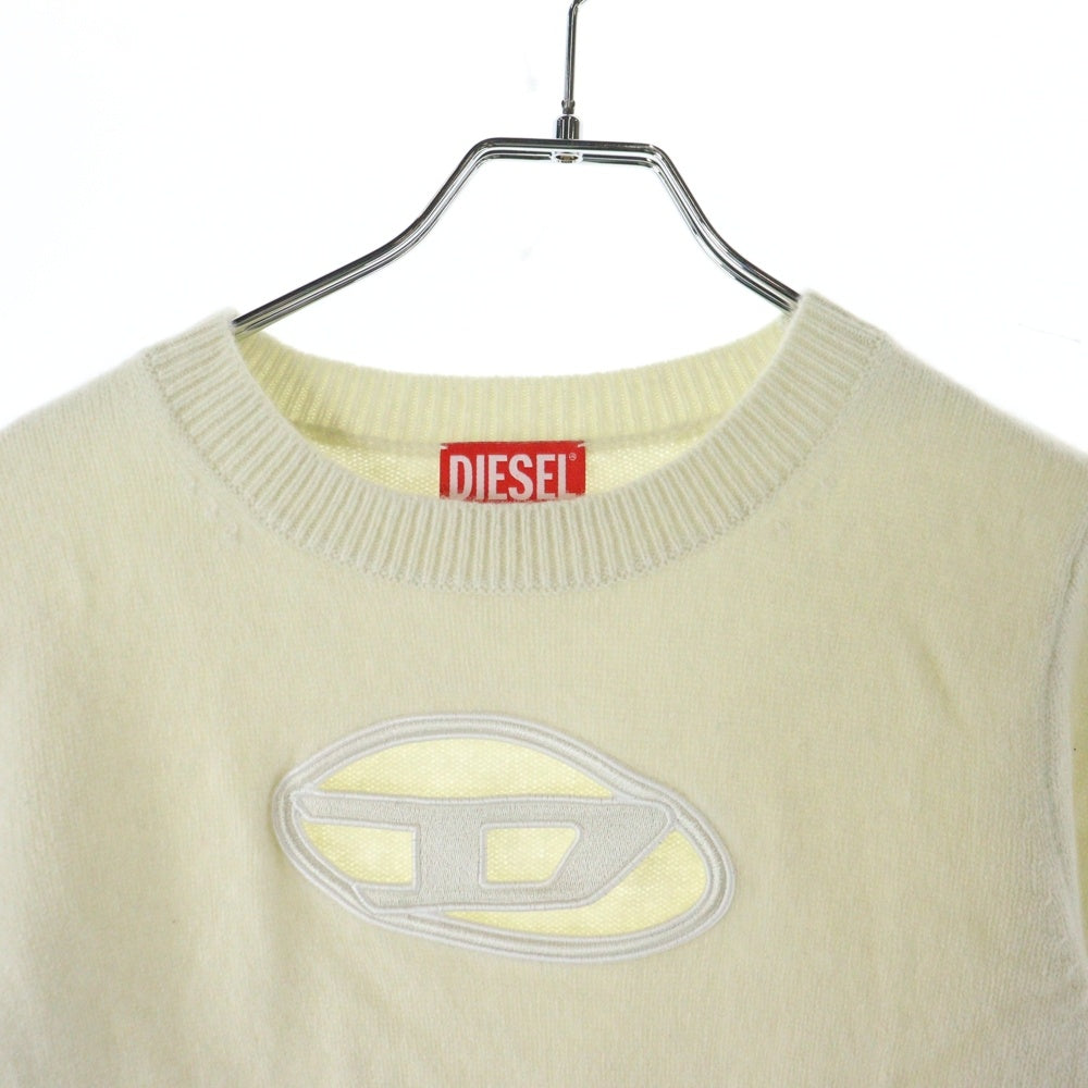 DIESEL(ディーゼル) M-AREESA Dロゴ クルーネック ニットセーター アイボリー レディース A06712