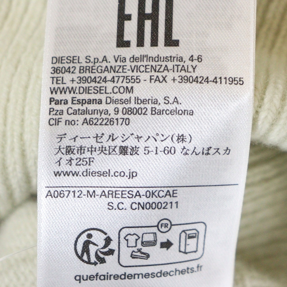 DIESEL(ディーゼル) M-AREESA Dロゴ クルーネック ニットセーター アイボリー レディース A06712