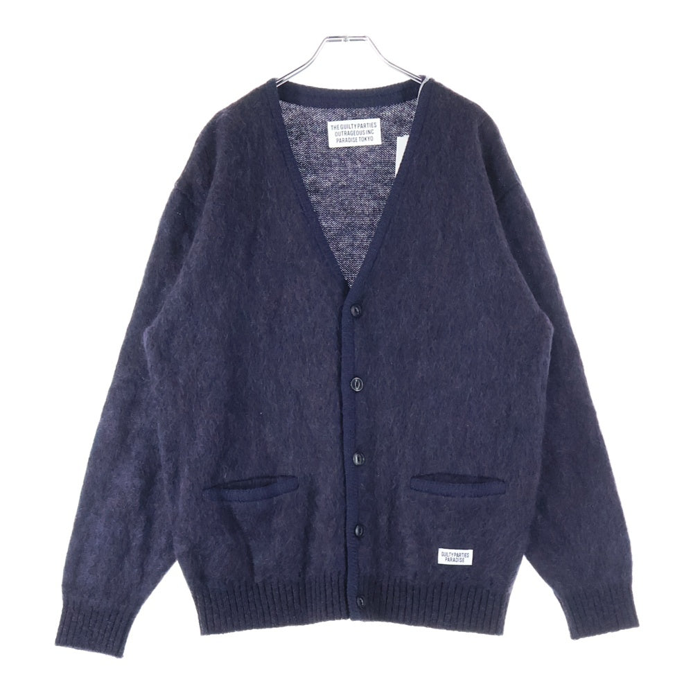 WACKO MARIA(ワコマリア) 23AW MARBLE MOHAIR KNIT CARDIGAN マーブルモヘアニット カーディガン セーター パープル 23FW-WMK-KN10