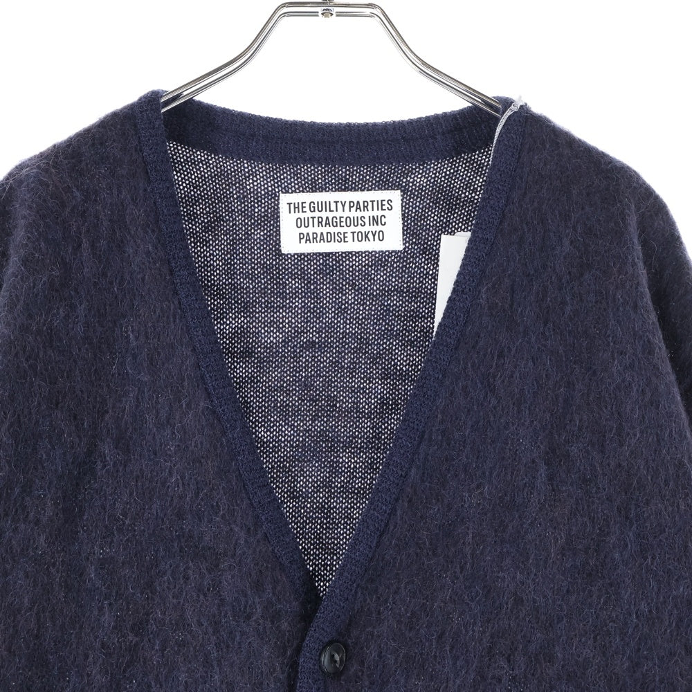 WACKO MARIA(ワコマリア) 23AW MARBLE MOHAIR KNIT CARDIGAN マーブルモヘアニット カーディガン セーター パープル 23FW-WMK-KN10