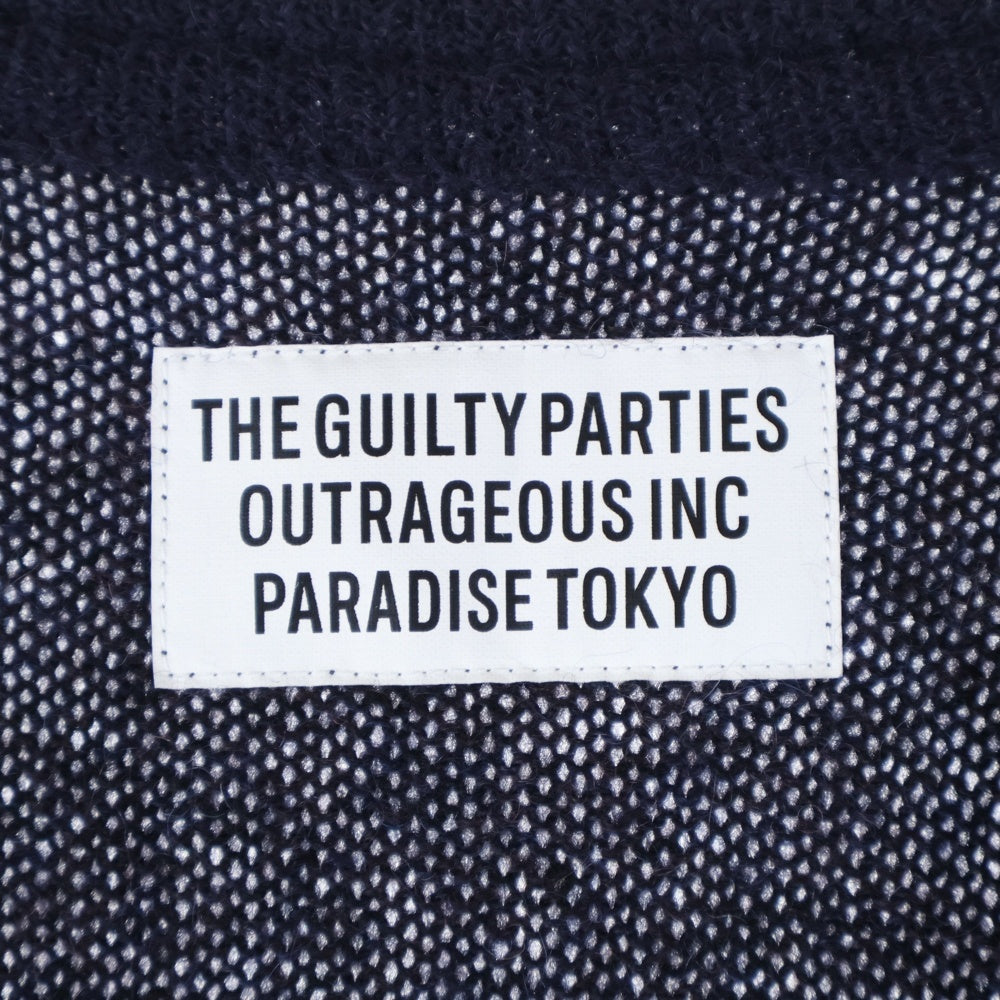 WACKO MARIA(ワコマリア) 23AW MARBLE MOHAIR KNIT CARDIGAN マーブルモヘアニット カーディガン セーター パープル 23FW-WMK-KN10