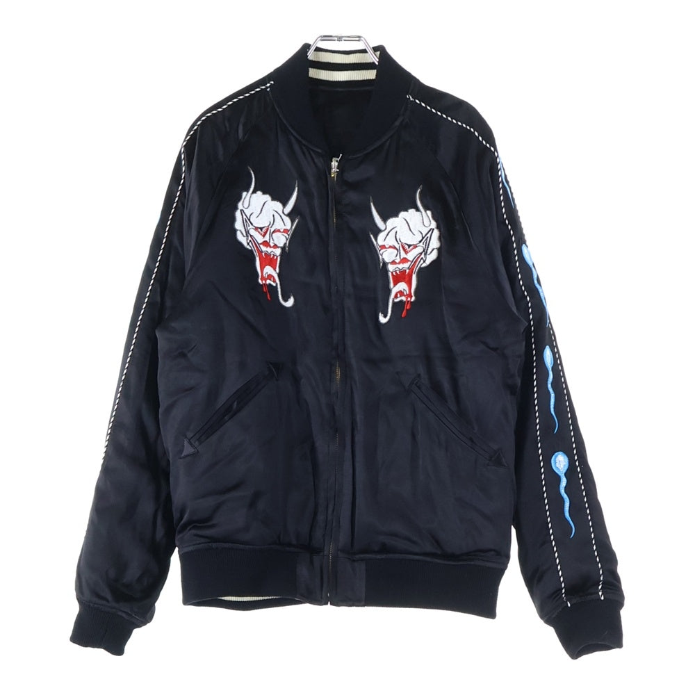WACKO MARIA(ワコマリア) 16AW ×WOLF'S HEAD SOUVENIOR JACKET ウルフズヘッド スーベニア エンブロイダリー ジャケット ブラック 16FW-WMO-BL09