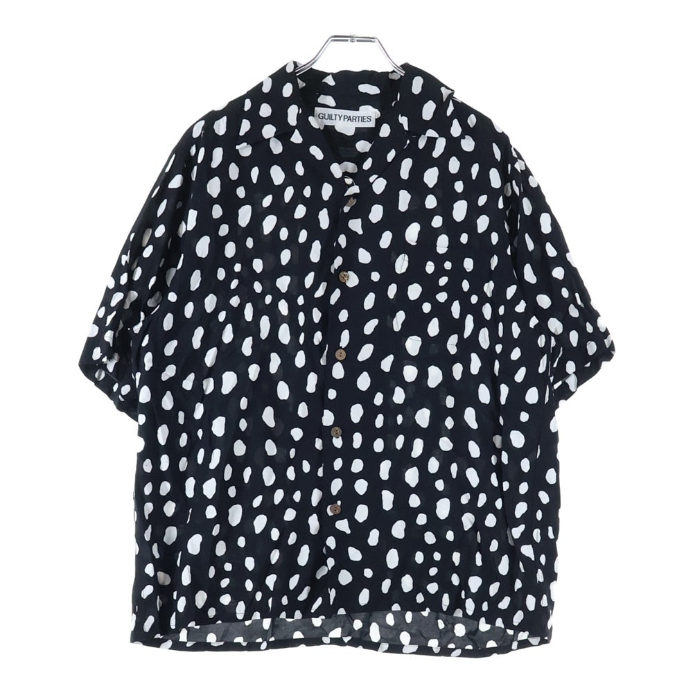 WACKO MARIA(ワコマリア) 24SS HAWAIIAN SHIRT S/S レオパード 半袖ハワイアン オープンカラーシャツ ブラック 24SS-WMS-HI02