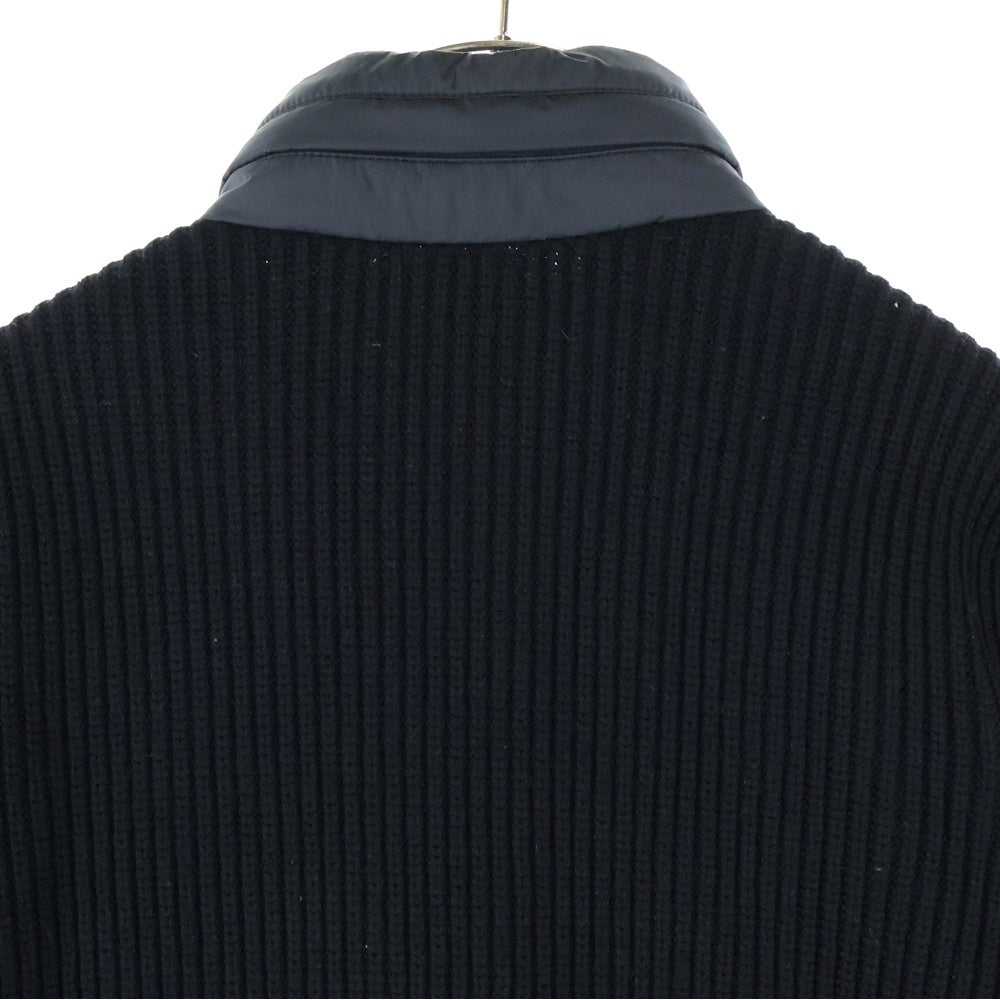 MONCLER(モンクレール) 24AW CARDIGAN TRICOT ニットカーディガン切り替え ライトダウンジャケット ブラック J20919B00032