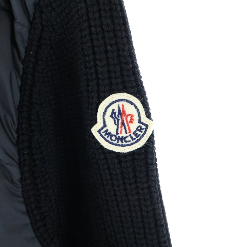 MONCLER(モンクレール) 24AW CARDIGAN TRICOT ニットカーディガン切り替え ライトダウンジャケット ブラック J20919B00032