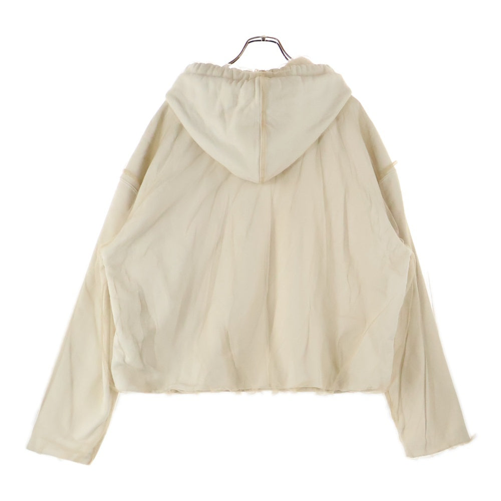 AMI Alexandre Mattiussi(アミアレクサンドルマテュッシ) ラメハートロゴ チュールレイヤード プルオーバースウェットパーカー レディース ベージュ USW221.PA0018