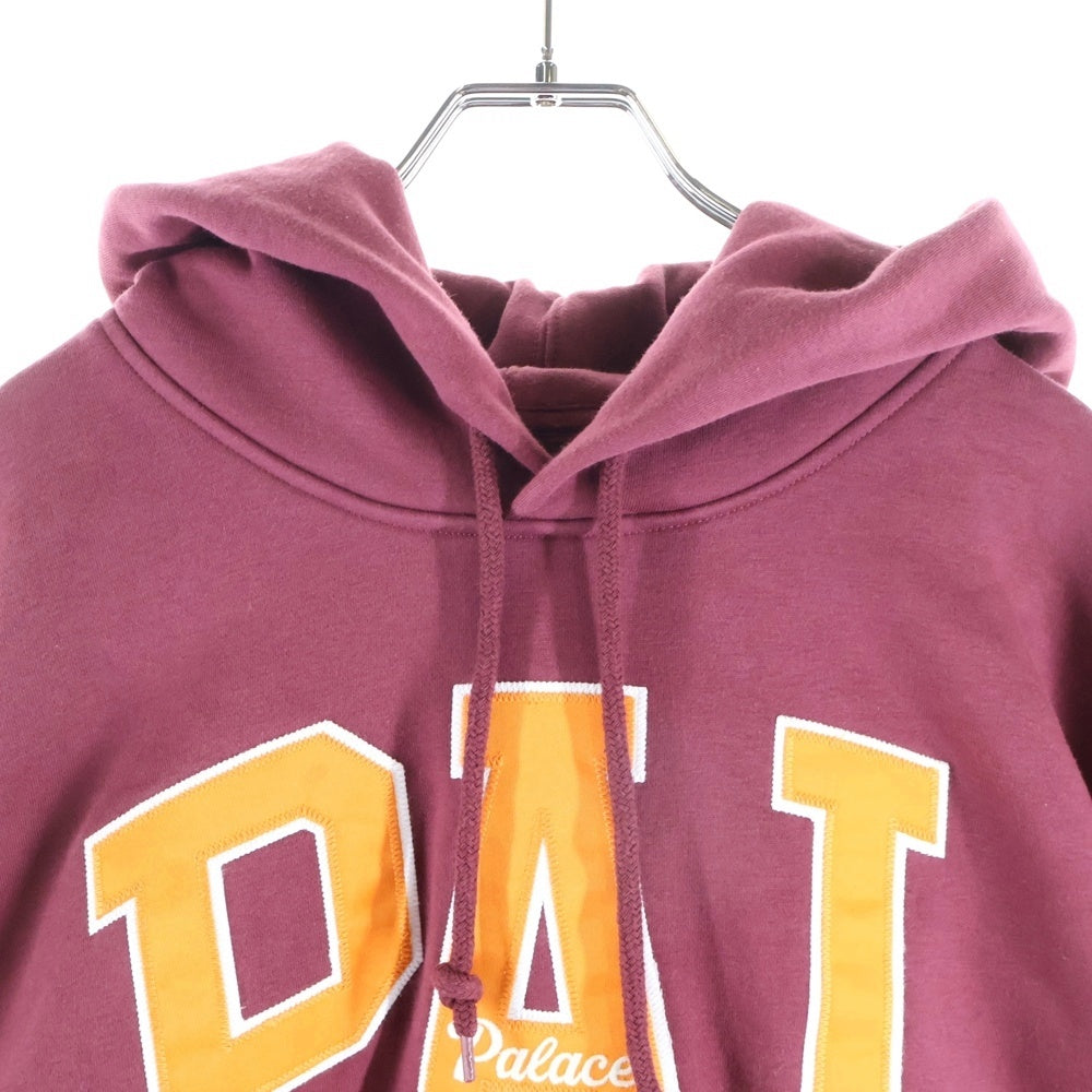 Palace Skateboards(パレススケートボーズ) 24SS ×GAP PAL HOODED SWEATSHIRT ギャップ フロントカレッジロゴ プルオーバースウェットパーカー フーディー バーガンディ 427453-03