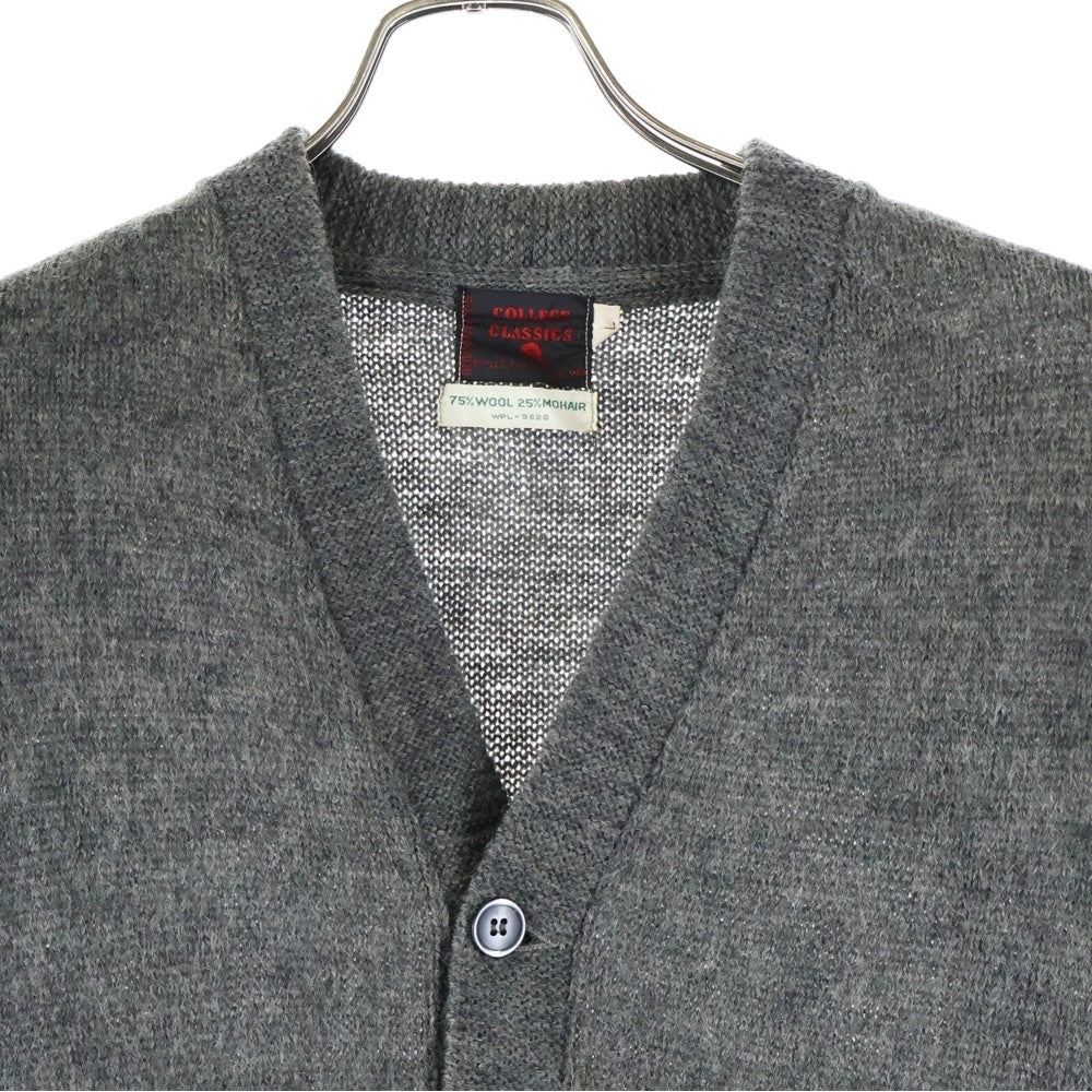 VINTAGE(ヴィンテージ) 60-70S VINTAGE COLLEGE CLASSICS MOHAIR KNIT CARDIGAN ヴィンテージ カレッジクラシックス モヘヤ混 ウールニットカーディガン グレー