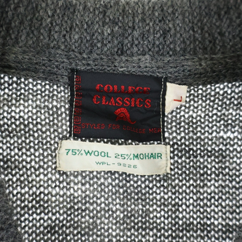 VINTAGE(ヴィンテージ) 60-70S VINTAGE COLLEGE CLASSICS MOHAIR KNIT CARDIGAN ヴィンテージ カレッジクラシックス モヘヤ混 ウールニットカーディガン グレー