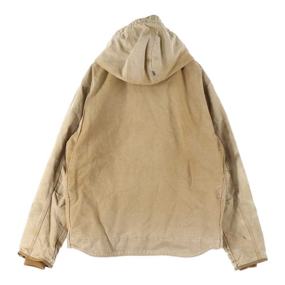 CARHARTT(カーハート) WASHED DUCK SHERPA LINED JACKET ウォッシュドダックシェルパラインドジャケット 裏地ボア ジップアップフーデッドジャケット ブラウン 0J4392-M