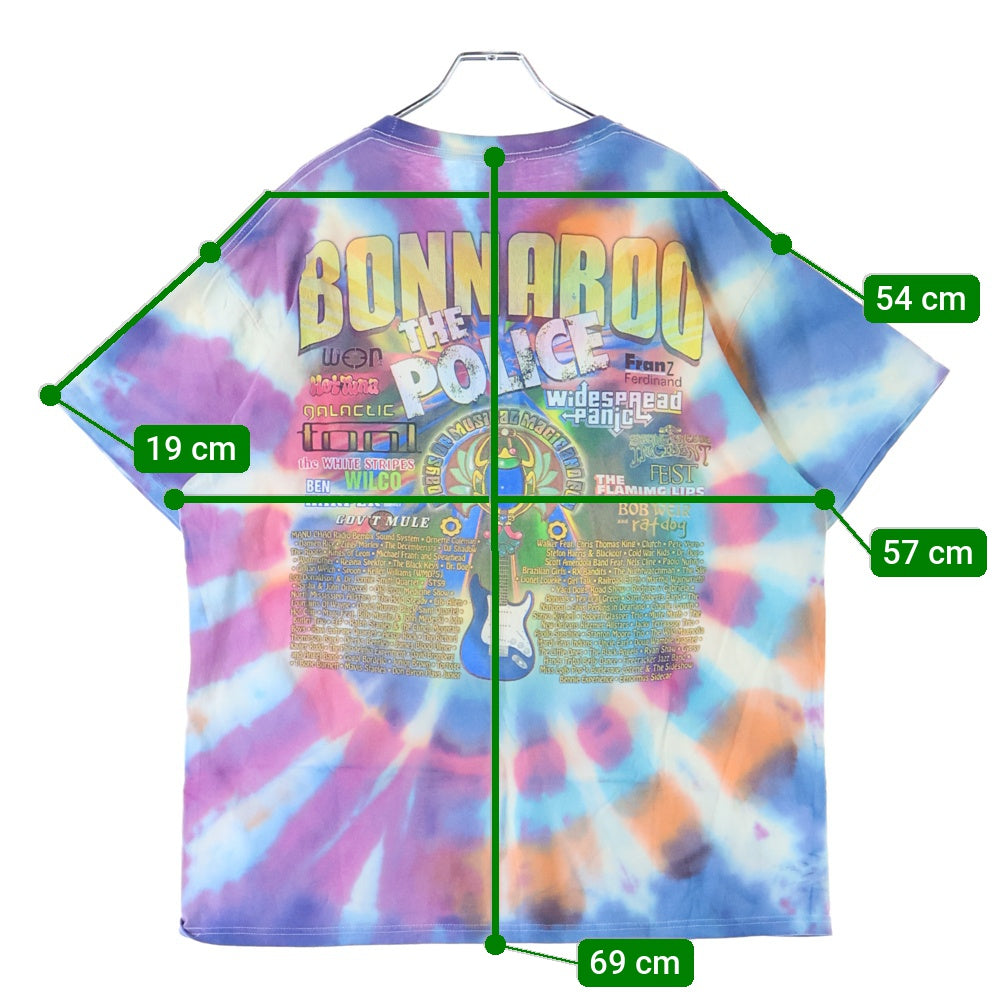 VINTAGE(ヴィンテージ) 00S VINTAGE 2007 TYE DYE TEE ボナルー ミュージックアンドアーツフェスティバル 両面プリント タイダイ半袖Tシャツ