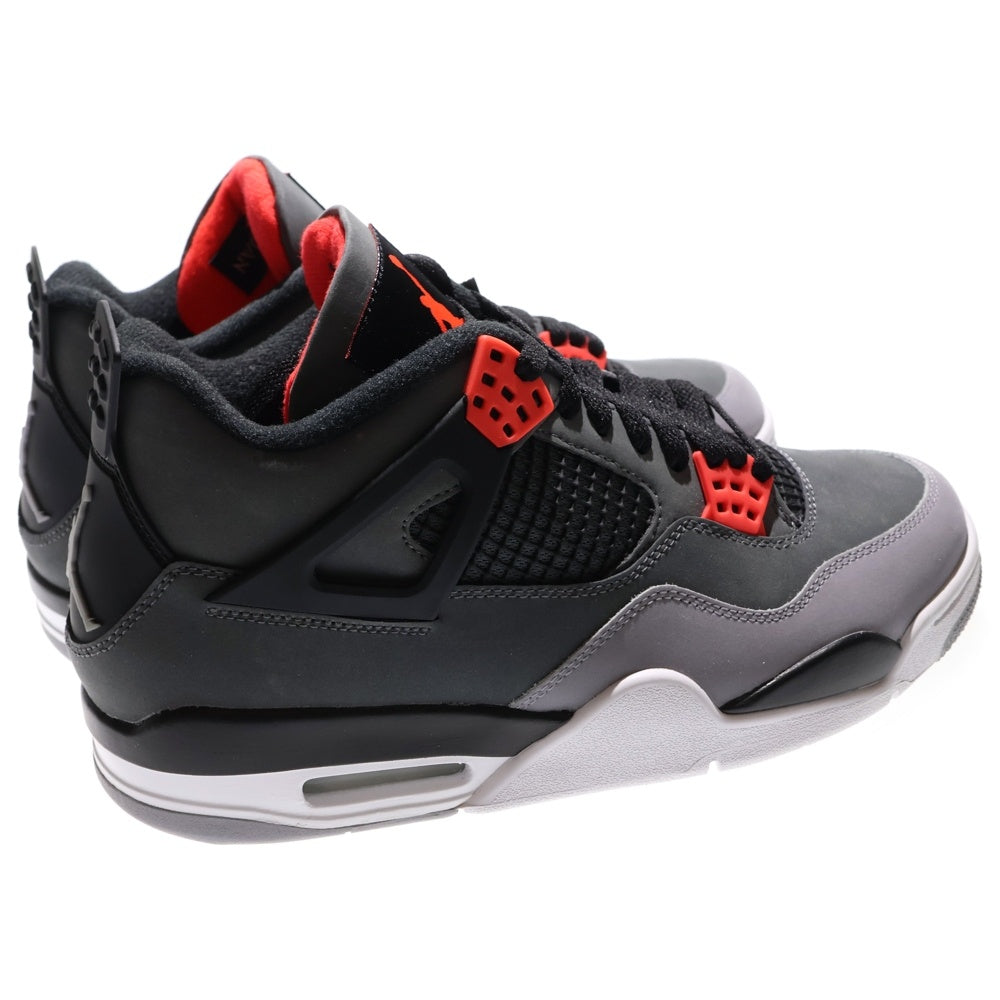 NIKE(ナイキ) AIR JORDAN 4 RETRO INFRARED エアジョーダン4 レトロ インフラ レッド ハイカットスニーカー グレー/ブラック US9.5/27.5cm DH6927-061