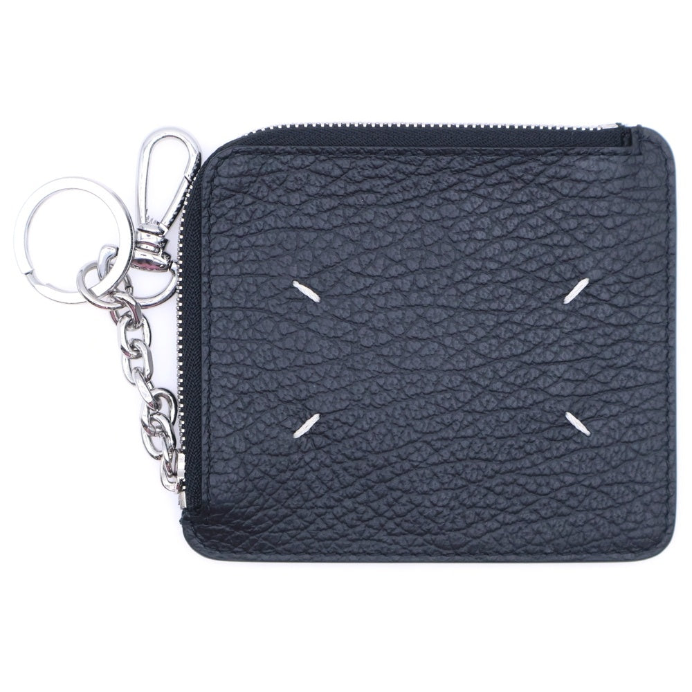 Maison Margiela 11(メゾンマルジェラ11) 両面ロゴデザイン カレンダータグ キーリング フラグメント カードケース コインケース 財布 ブラック S56UI0205