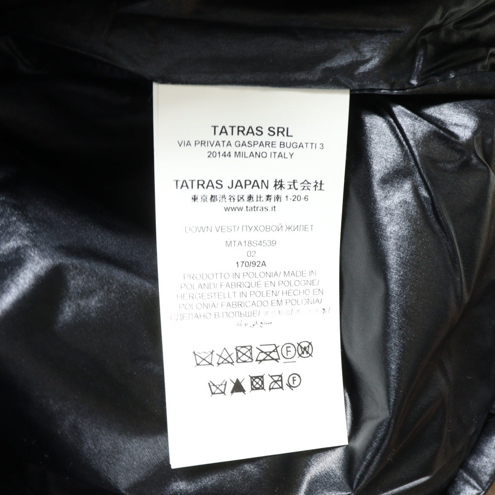 TATRAS(タトラス) 18SS ASSENZIO エンツィ キルティング ダウンベスト ブラック MTA18S4539