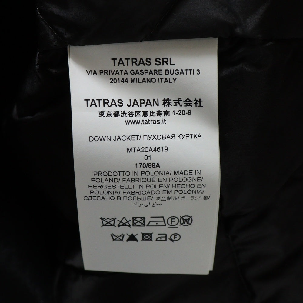 TATRAS(タトラス) 20AW Rライン ステンカラー ダウンコート ブラック MTA20A4619