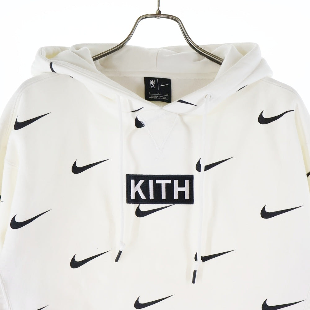 NIKE(ナイキ) 20AW ×KITH FOR NEW YORK KNICKS SWOOSH HOODIE キス ニューヨーク ニックス ボックスロゴ エンブロイダリー フーデットスウェットパーカー CZ1749-100