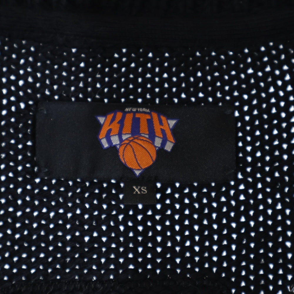 KITH(キス) 24AW ×AVIREX FOR THE NEW YORK KNICKS WYONA FULL ZIP SWEATER 'BLACK' アビレックス ニューヨーク ニックス ウェイオナ フルジップ ニットセーター KHM032708