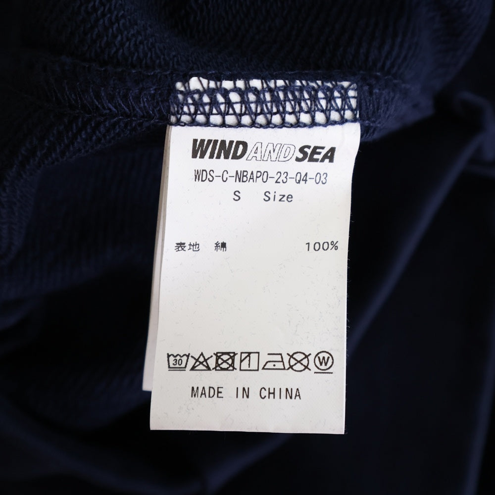 WIND AND SEA(ウィンダンシー) 23AW ×NBA Denver Nuggets エヌビーエー デンバー ナゲッツ ロゴエンブロイダリー ジップアップフーデットパーカー ネイビー/イエロー WDS-C-NBAPO-23-Q4-03