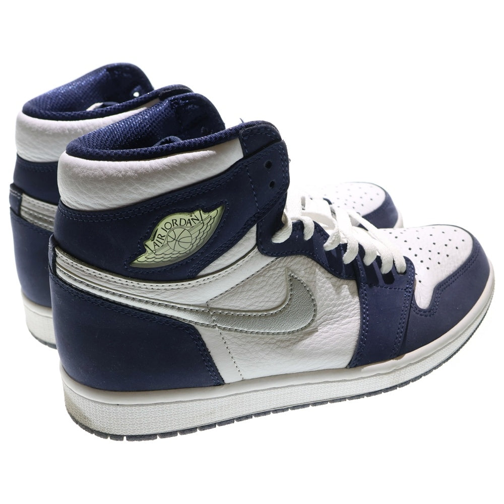 NIKE(ナイキ) AIR JORDAN 1 HIGH OG CO.JP MIDNIGHT NAVY 2020 エアジョーダン 1 ミッドナイトネイビー ハイカットスニーカー ホワイト/ネイビー US9/27.0cm DC1788-100