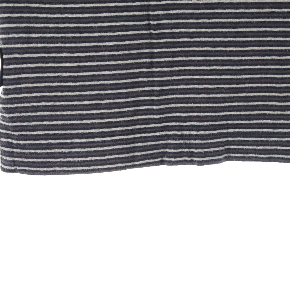 BURBERRY LONDON(バーバリーロンドン) Vネック ボーダー 半袖Tシャツ カットソー ブラウン FAK68-803-50