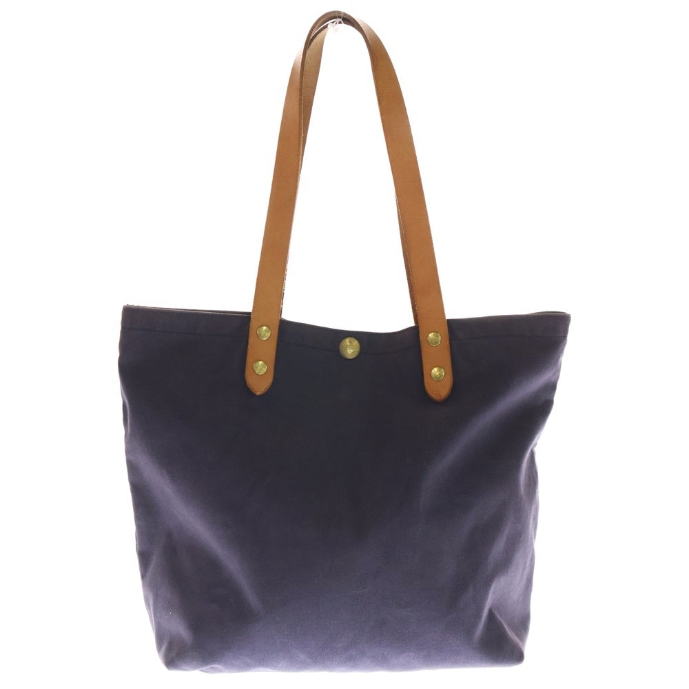 IL BISONTE(イル ビゾンテ) レザーハンド キャンバス トートバッグ パープル