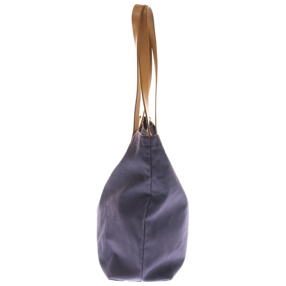 IL BISONTE(イル ビゾンテ) レザーハンド キャンバス トートバッグ パープル