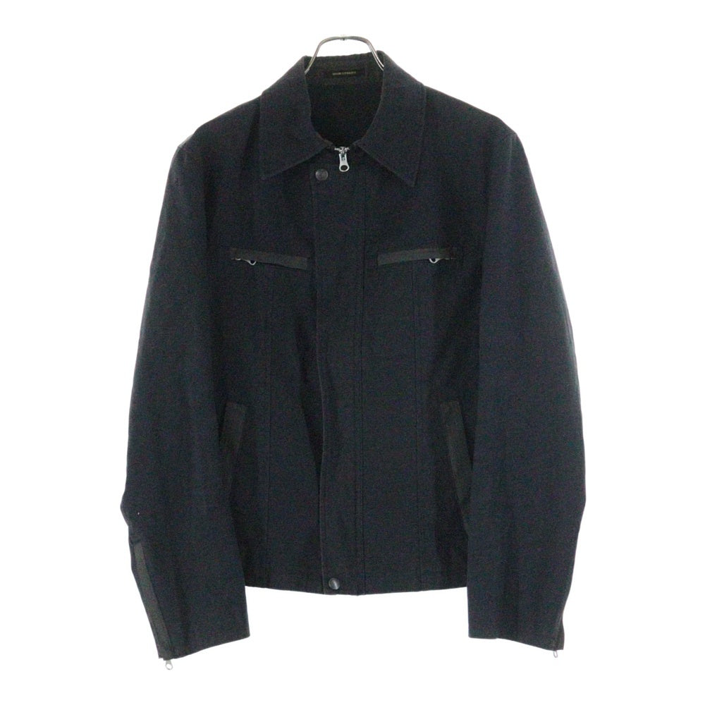 HIGH STREET(ハイストリート) ジップアップ コットン ジャケット ブラック HBL-6502