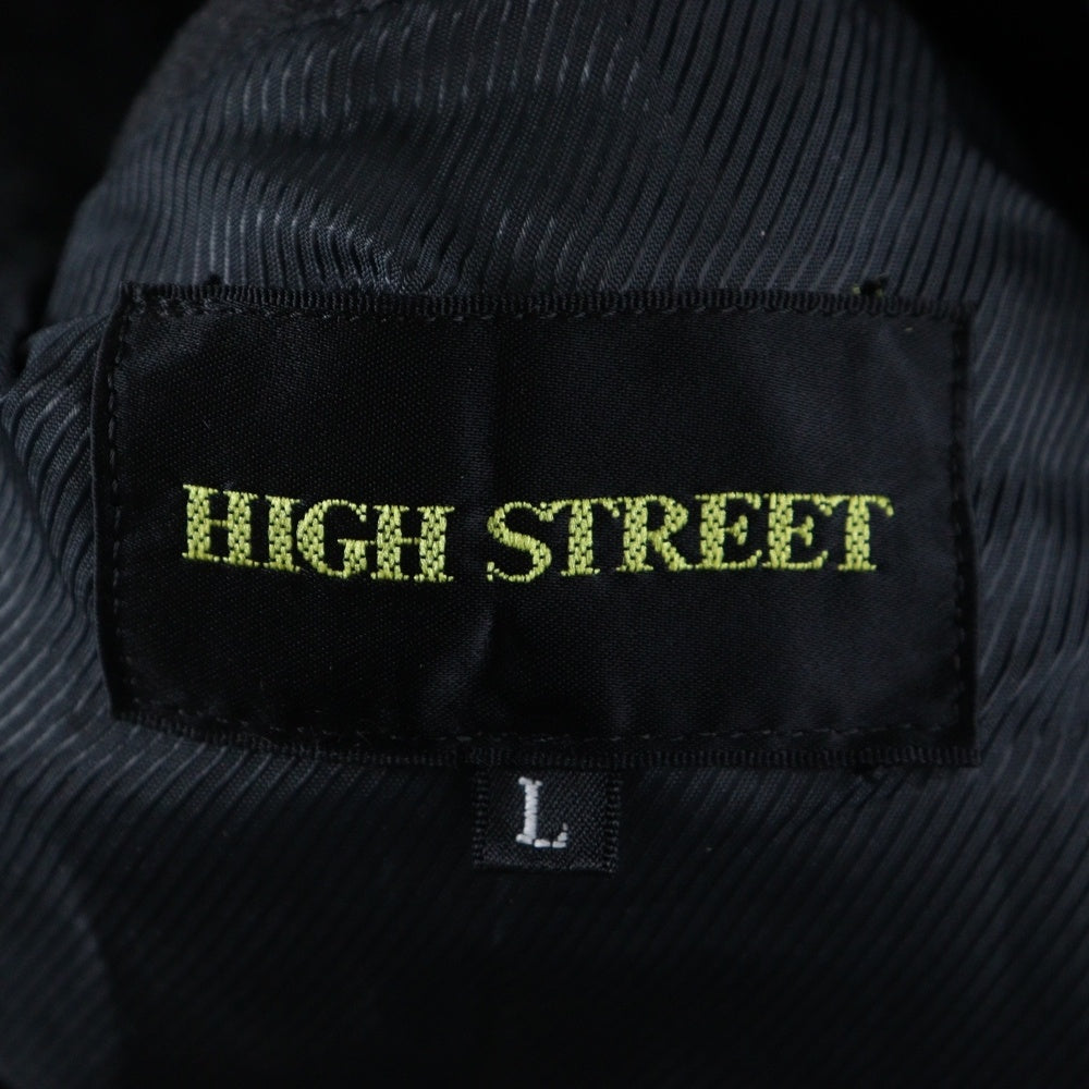HIGH STREET(ハイストリート) ジップアップ コットン ジャケット ブラック HBL-6502