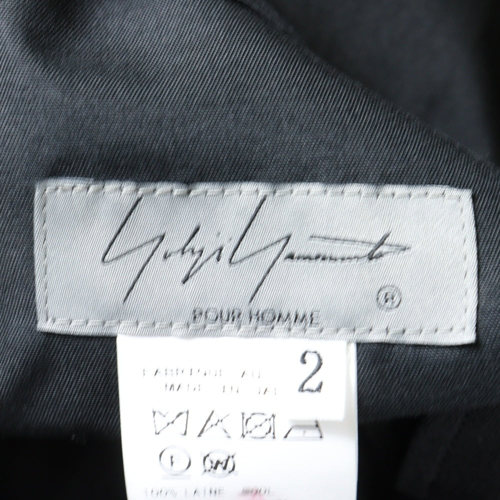 Yohji Yamamoto POUR HOMME(ヨウジヤマモト プールオム) WOOL GABARDINE POCKET DETAIL PANTS ウールギャバジン ポケットディティール パンツ ブラック HP-P60-100