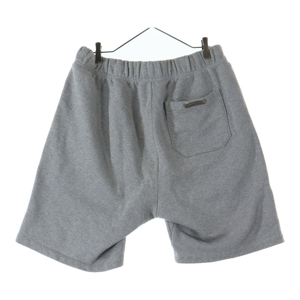 CHROME HEARTS(クロムハーツ) Y NOT CEMETERY CROSS PATCH SWEAT SHORTS レザーセメタリークロスパッチ スウェットショーツ ハーフパンツ グレー