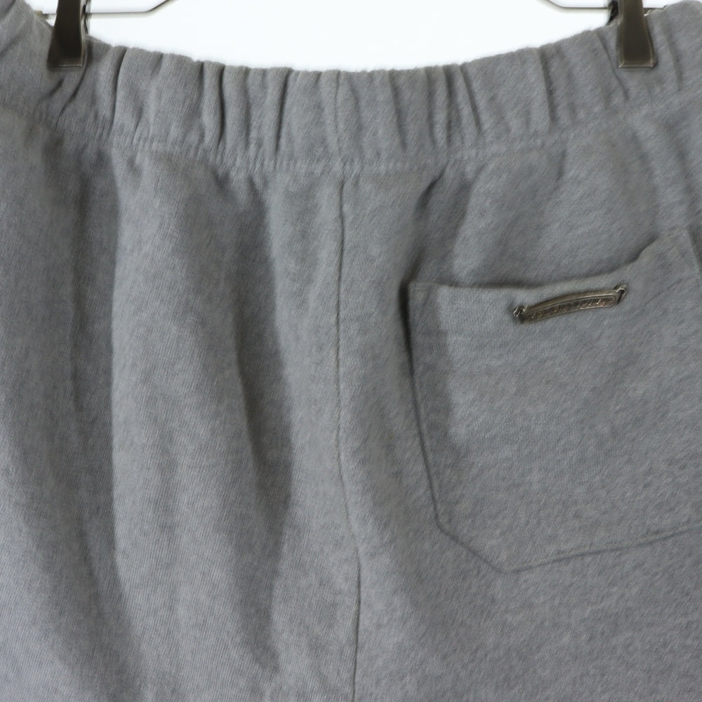 CHROME HEARTS(クロムハーツ) Y NOT CEMETERY CROSS PATCH SWEAT SHORTS レザーセメタリークロスパッチ スウェットショーツ ハーフパンツ グレー