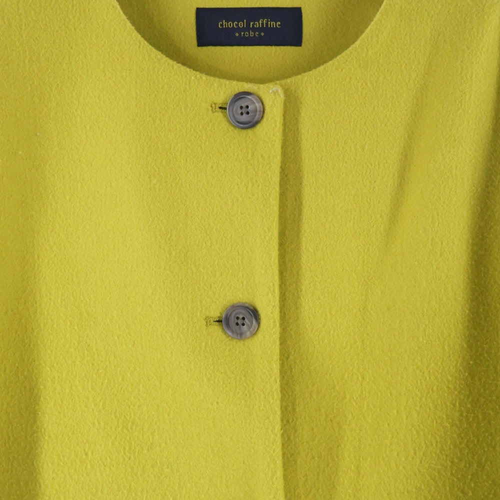 NO BRAND(ノーブランド) Chocol raffine robe ショコラフィネローブ ポリエステル ノーカラーコート イエロー レディース 6A07L0Z0700