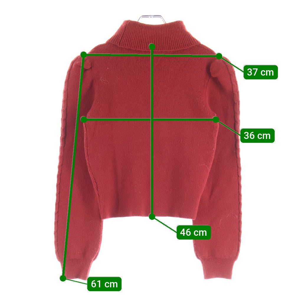 NO BRAND(ノーブランド) michell Macaron ミシェルマカロン ハートカット チェーン装飾 ポリナイロンニット セーター レッド レディース SFY0422C
