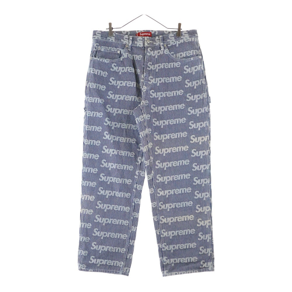 SUPREME(シュプリーム) 24SS ×Denim Painter Pant ペインター ストライプジップフライデニムパンツ ホワイト/インディゴ