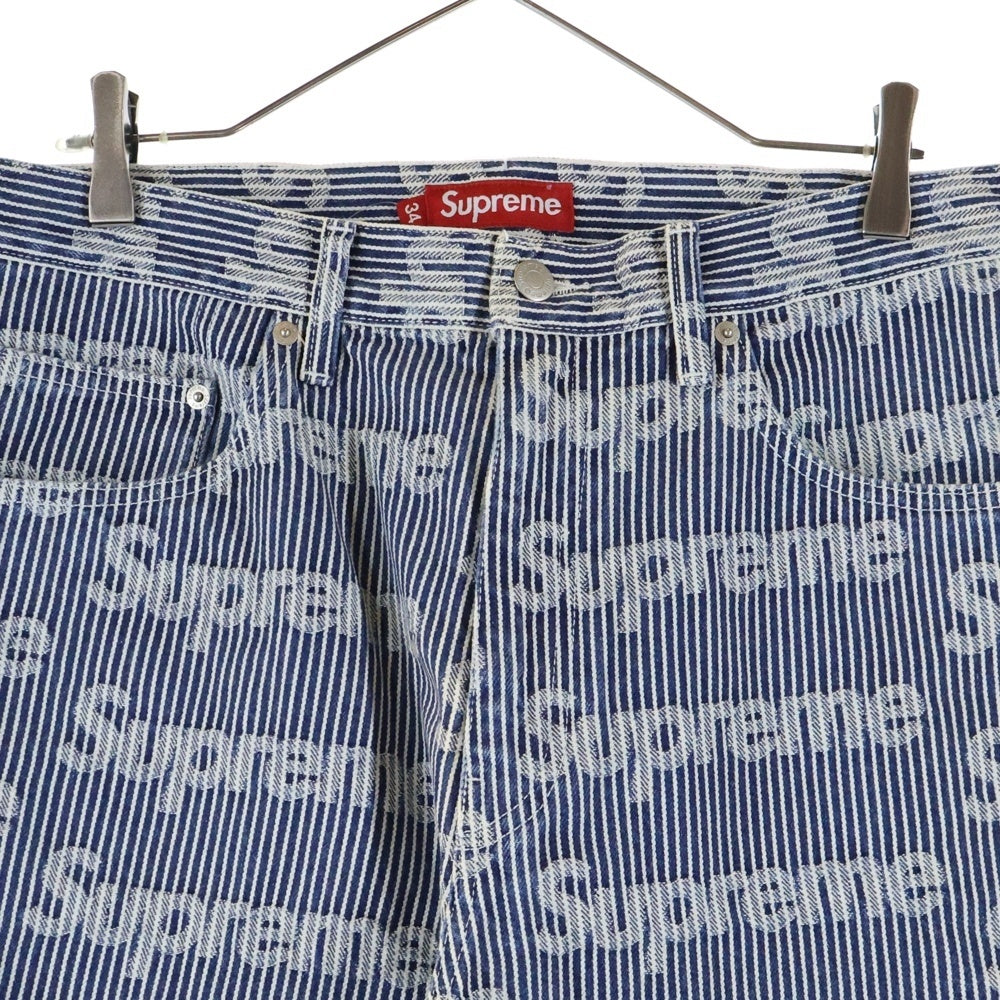 SUPREME(シュプリーム) 24SS ×Denim Painter Pant ペインター ストライプジップフライデニムパンツ ホワイト/インディゴ