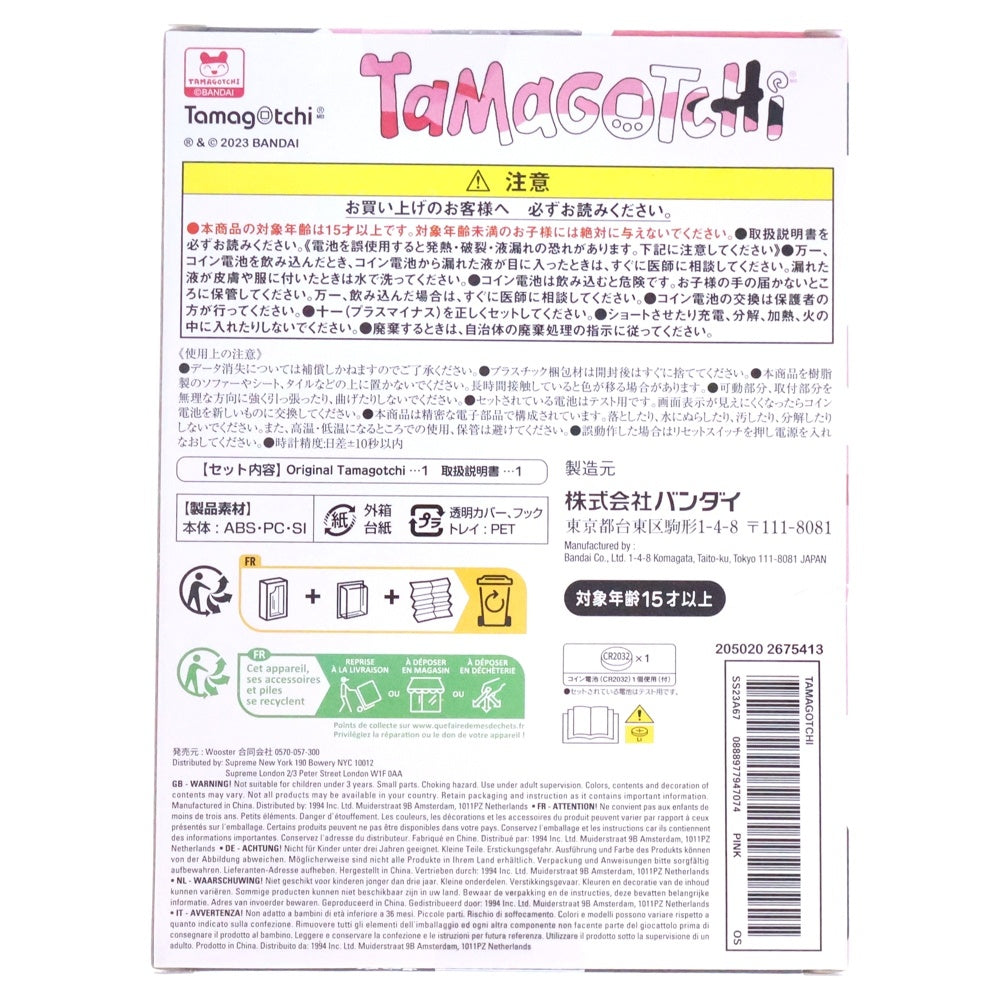 SUPREME(シュプリーム) 23SS ×BANDAI NAMCO Tamagotchi バンダイ ナムコ たまごっち ピンク/ブラック SUP-SS23-116