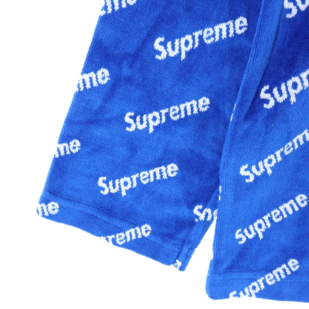 SUPREME(シュプリーム) 17AW Velour Diagonal logo L/S Top ベロアダイアゴナルロゴ ロングスリーブ長袖Tシャツ カットソー ブルー/ホワイト