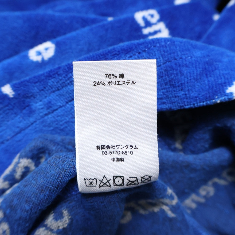 SUPREME(シュプリーム) 17AW Velour Diagonal logo L/S Top ベロアダイアゴナルロゴ ロングスリーブ長袖Tシャツ カットソー ブルー/ホワイト