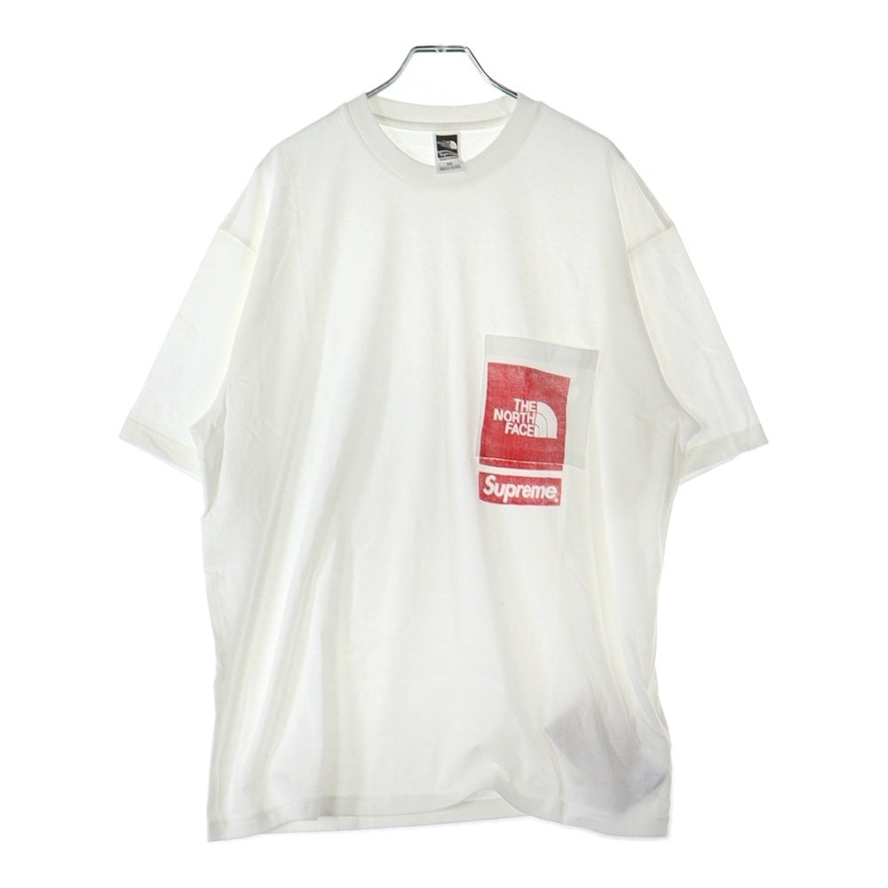 SUPREME(シュプリーム) 23SS ×THE NORTH FACE Printed Pocket Tee ザ ノースフェイス ポケット ロゴプリント 半袖Tシャツカットソー ホワイト NT02309I