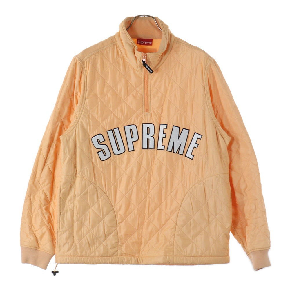 SUPREME(シュプリーム) 17SS Arc Logo Quilted Half Zip Pullover アーチロゴ キルティング ハーフジップ プルオーバー インナーボアジャケット ベージュ