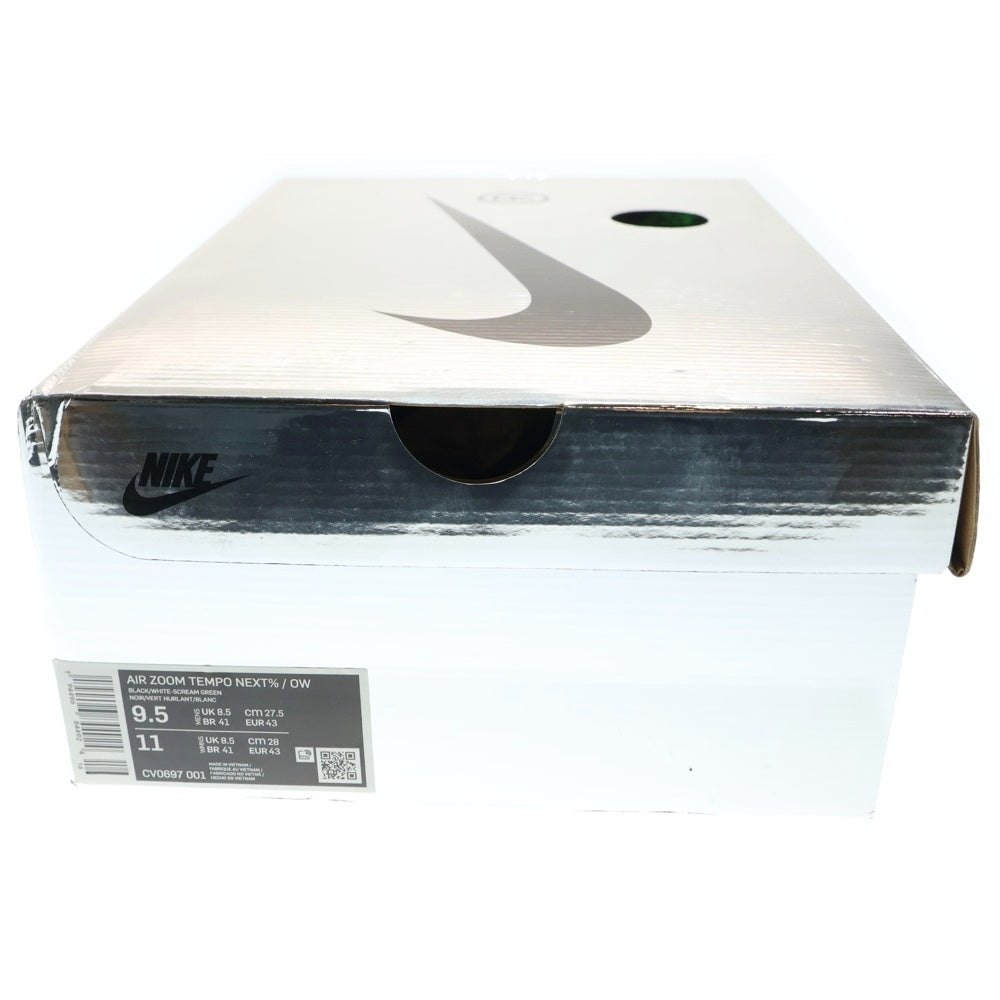 NIKE(ナイキ) × OFF-WHITE AIR ZOOM TEMPO MEXT% オフホワイト エア ズーム テンポ ネクスト% ローカットスニーカー ブラック/グリーン US9.5/27.5cm CV0697-001