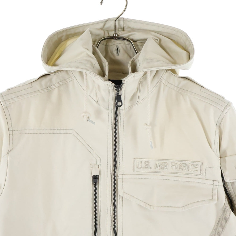 AVIREX(アヴィレックス) COOLMAX MILITARY CUSTOM JACKET クールマックス ミリタリー カスタム フーデッドジャケット アイボリー 6112099