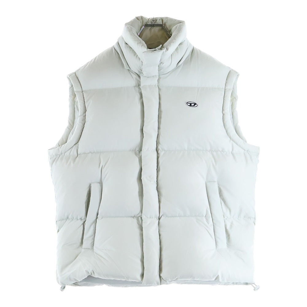 DIESEL(ディーゼル) W-ROLFYS-SL Dロゴパッチ ジップアップ ダウンベスト ライトグレー A10602